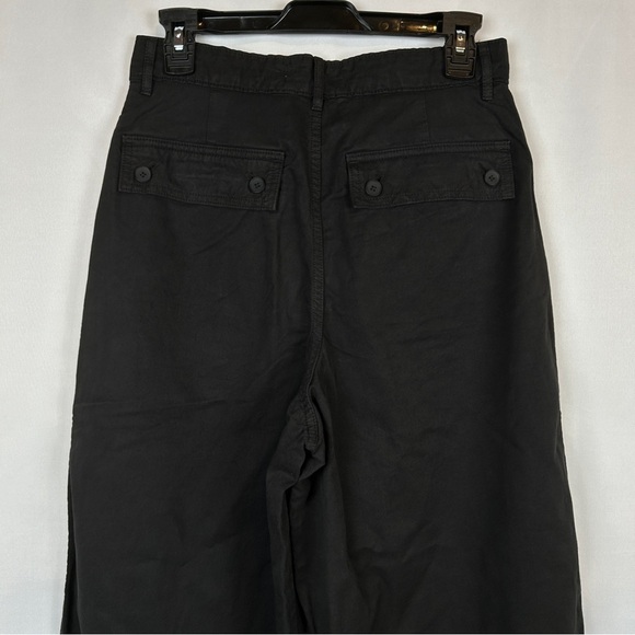 NEW Everlane Crop Black Wide Straight Leg Cargo Pants Cotton Linen Blend Size 6 - Picture 9 of 16